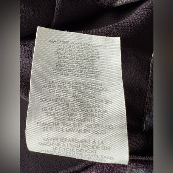 Cabi Starry Night Button Up Ruffle Chiffon Blouse Top Size Medium - Picture 11 of 13